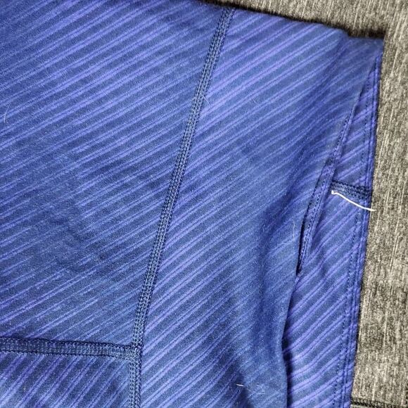 Under Armour HeatGear Compression Capri Leggings Blue Striped Women’s Small - Picture 6 of 7